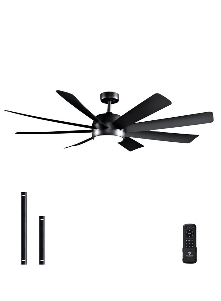 61 Inch Industrial Ceiling Fan with Light & Remote