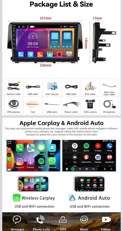SIXTOP Android Car Stereo for Honda Civic 2016-2021 - photo 3