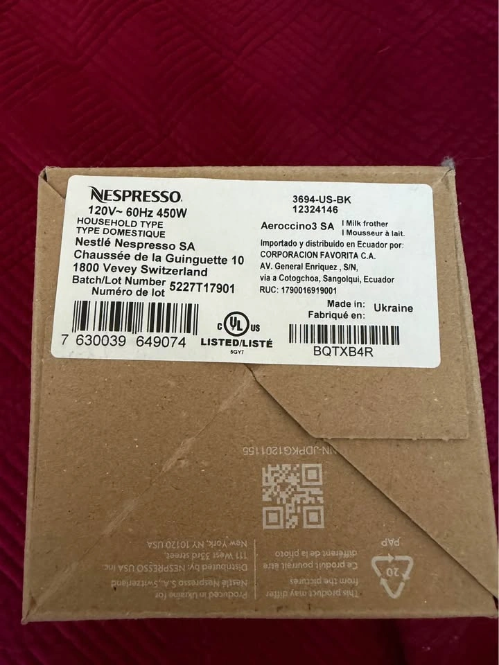 Nespresso Aeroccino 3 Milk Frother (3694 BK) NEW - photo 3
