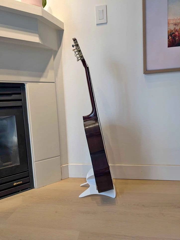 Beautiful Minimalist White Guitar Stand - Easy Assembly