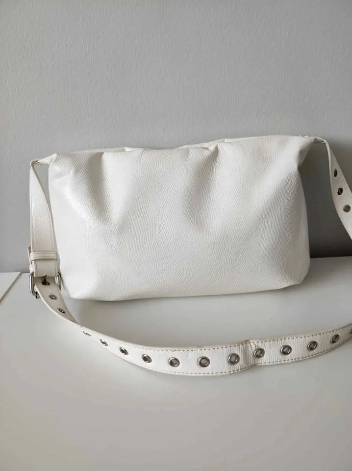 Urban Outfitters White Shoulder Bag w Grommet Strap