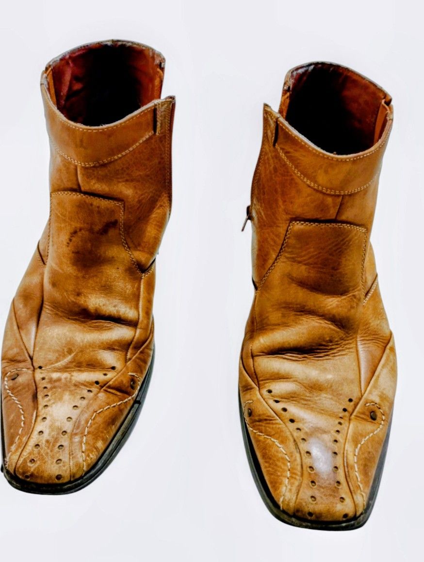 Giorgio Brutini Men's Size 11 Brown Leather Zipper Boots - photo 3