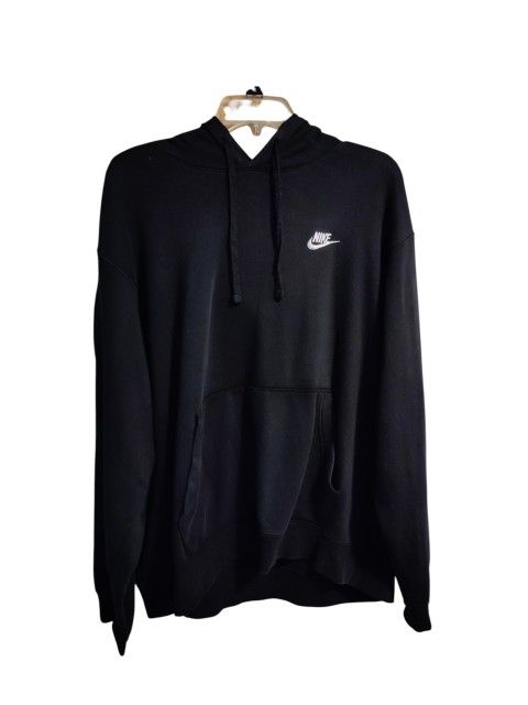 Vintage NIKE Essential Embroidered Black Pullover Hoodie Sz M -X