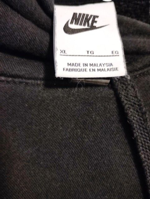 Vintage NIKE Essential Embroidered Black Pullover Hoodie Sz M -X - photo 2