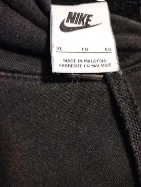 Vintage NIKE Essential Embroidered Black Pullover Hoodie Sz M -X - photo 2