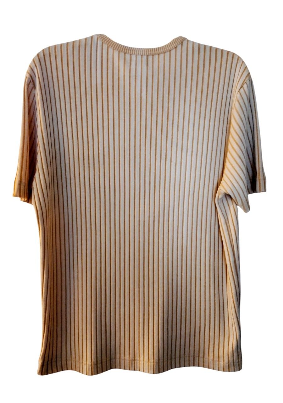 Men's Calvin Klein V-Neck Ribbed Striped T-Shirt - photo 2