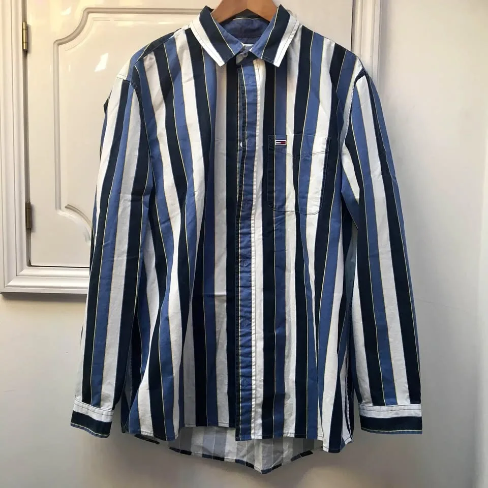 Mens Tommy Jeans long sleeve button shirt size XL
