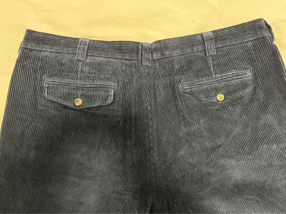 L.L. Bean Jumbo Cord Trousers Vintage 90s Navy 40X26 - photo 3