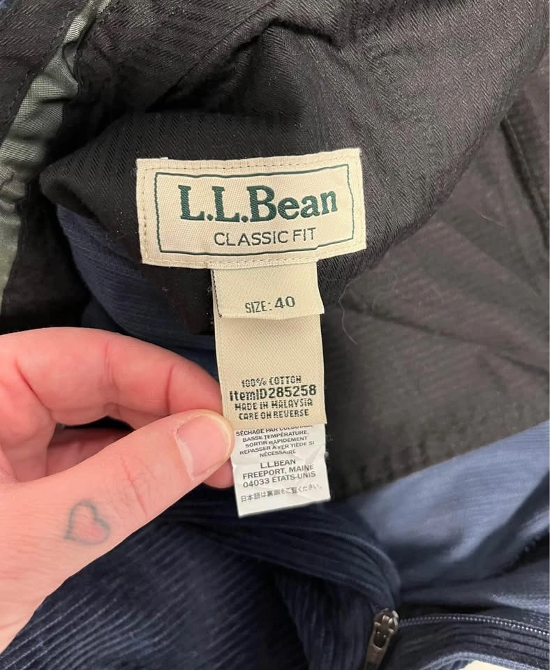 L.L. Bean Jumbo Cord Trousers Vintage 90s Navy 40X26 - photo 4
