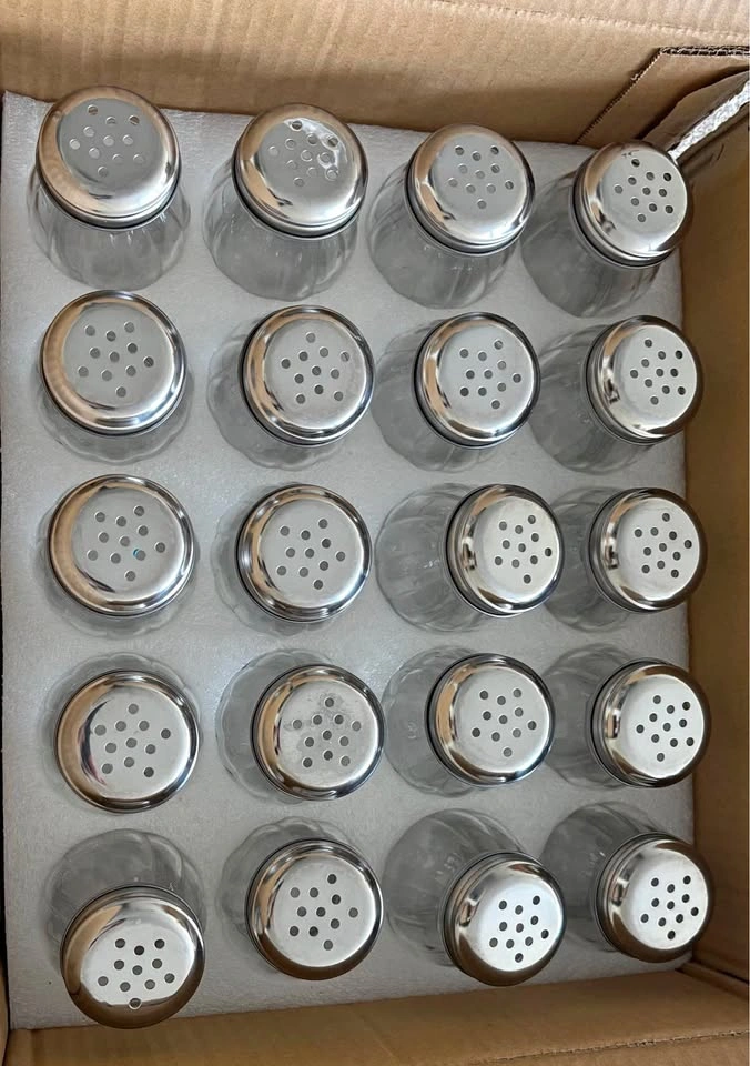 20 Pack Spice Shakers - Stainless Steel & Glass
