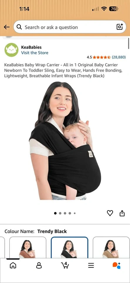 KeaBabies Baby Wrap Carrier