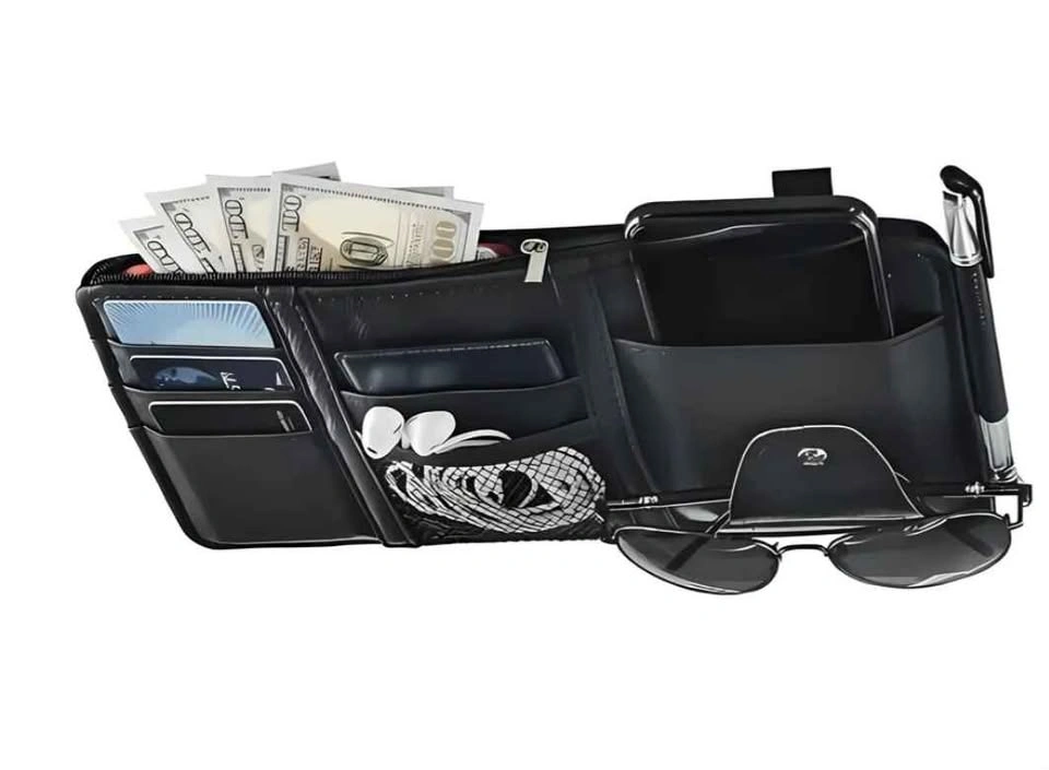 Leather Car Sun Visor Organizer - photo 2