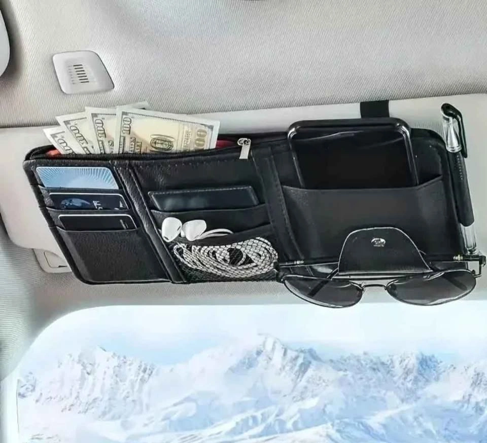 Leather Car Sun Visor Organizer - photo 3