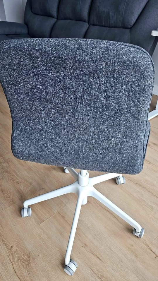 Ikea Grey Fabric Office Chair w/ White Base