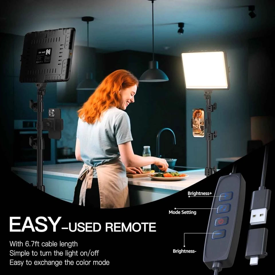 NiceVeedi 2-Pack LED Video Light Kit with Tripod Stands - photo 4