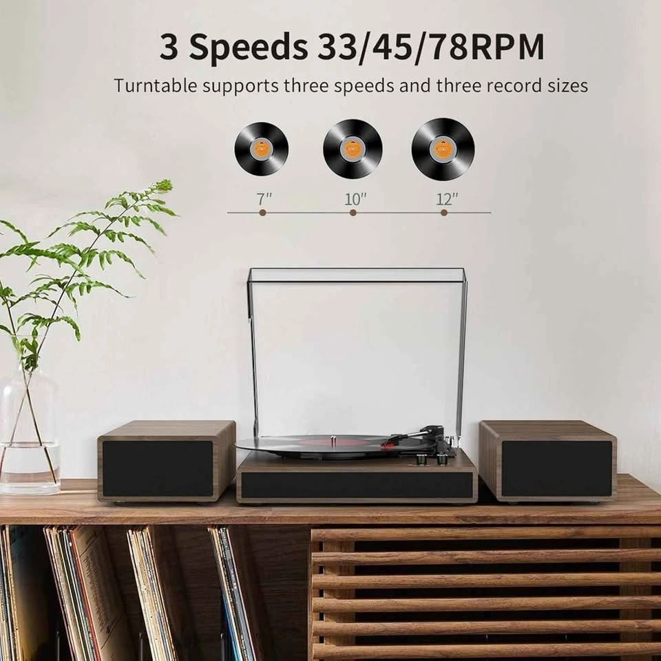 RetroAudio Vintage Vinyl Record Player & Speakers - photo 4