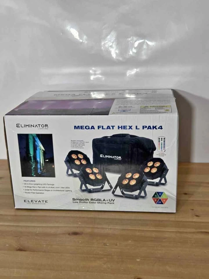 LED PAR Stage Light Kit 4 Pack DMX Control, New