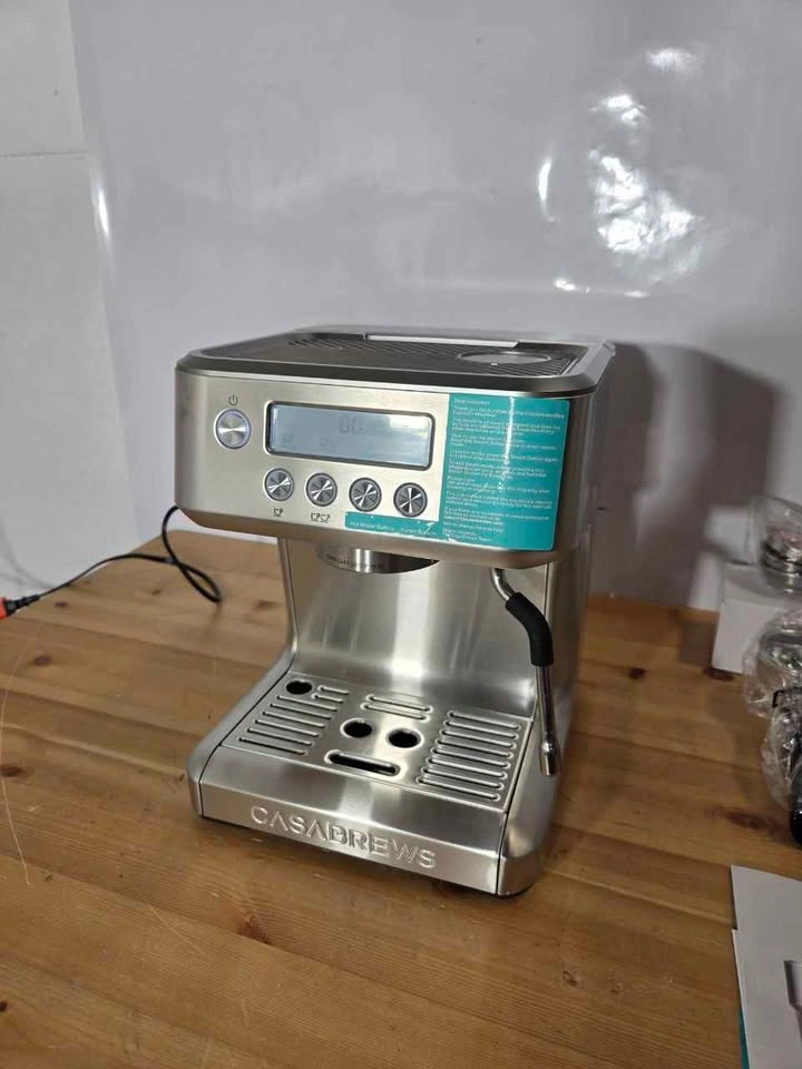 Espresso Machine with Milk Frother LCD Display, New - photo 2
