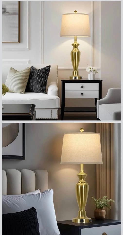 30" Tall Gold Table Lamps Set of 2 - photo 4