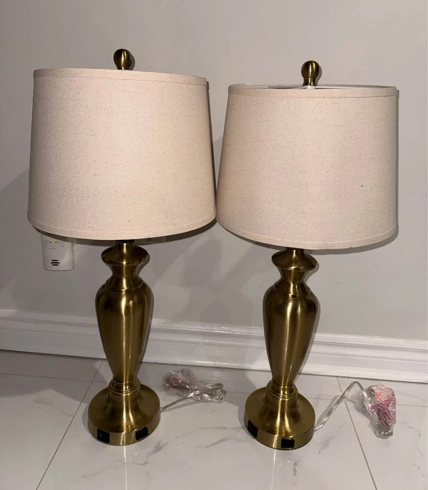 30" Tall Gold Table Lamps Set of 2 - photo 5