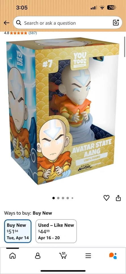 Youtooz Avatar State Aang Figure 4.8" Inch, Avatar The Last Airb - photo 2