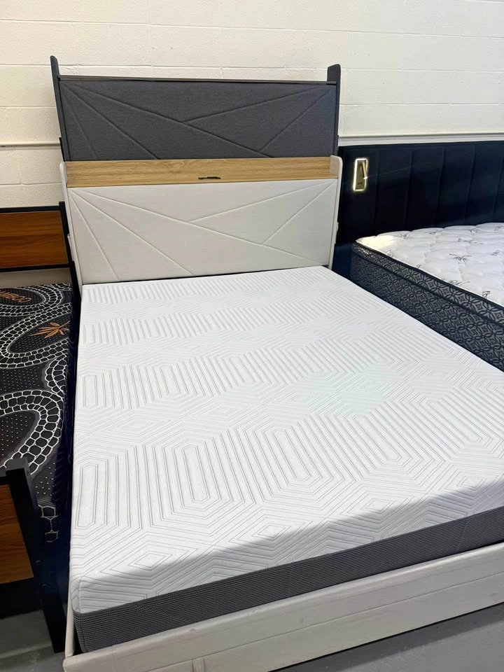Queen Bed Frame with Storage and USB Ports