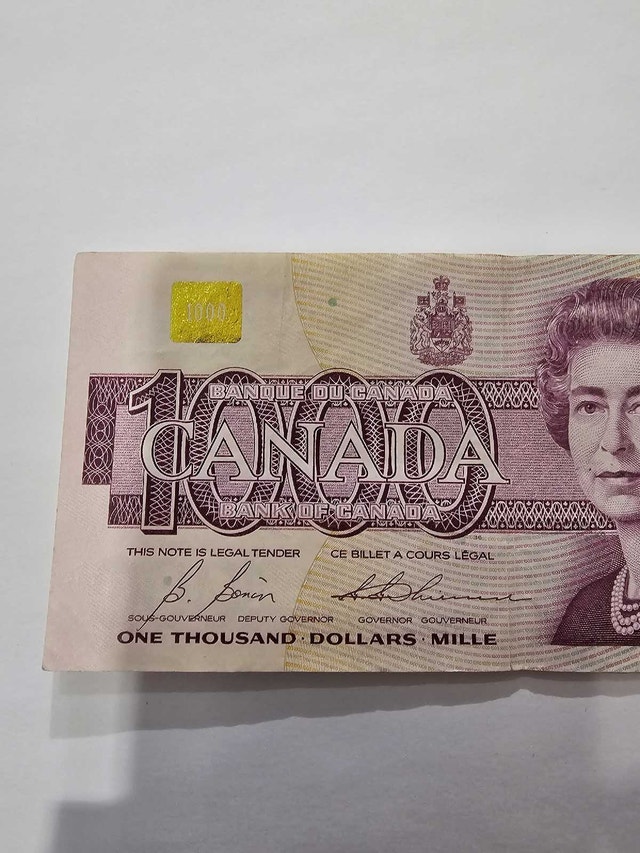 Canadian $1000 Bill 1988 - photo 2