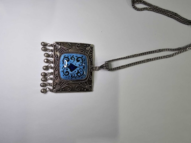 SILVER Necklace and Pendant total weight 54 grams - photo 2