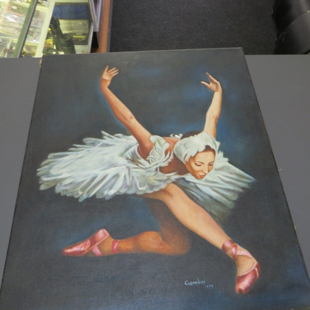 FOUR OIL PAINTINGS BY GOMBAI 1979 24'' BY 20'' - photo 5