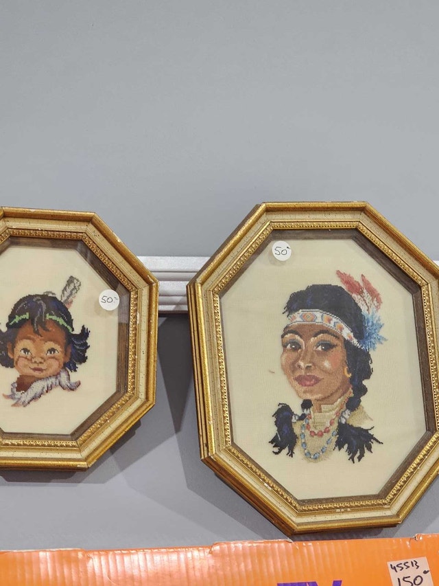 Framed Needlepoint Art $50 each - photo 3