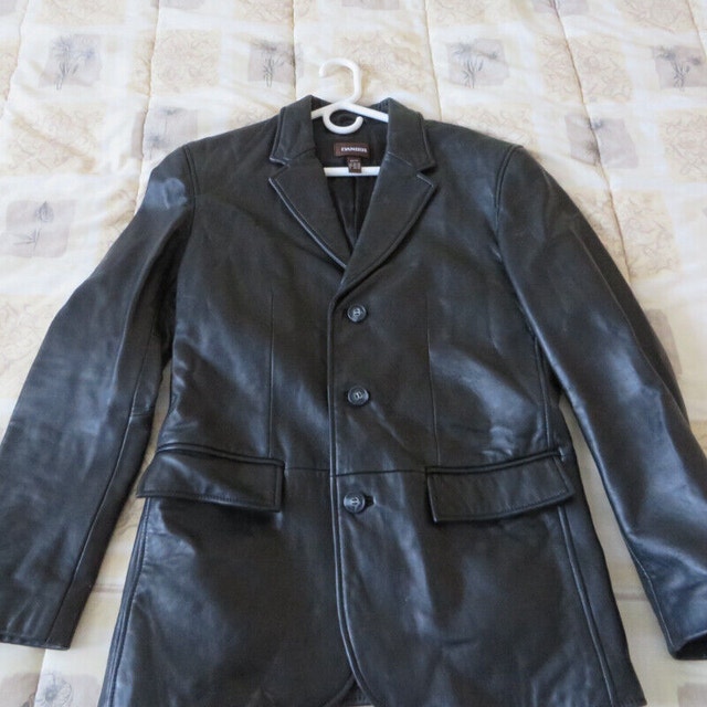 DANIER MENS LEATHER BLACK JACKET EXTRA SMALL