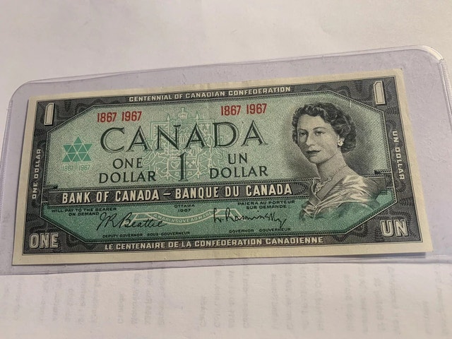 1967 One Dollar Canadian Banknote