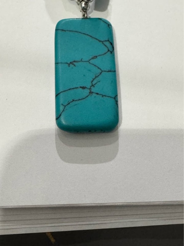 Chunky Turquoise Howlite Pendant Necklace - photo 2