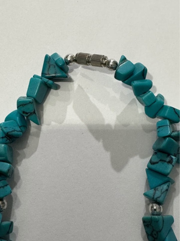 Chunky Turquoise Howlite Pendant Necklace - photo 4