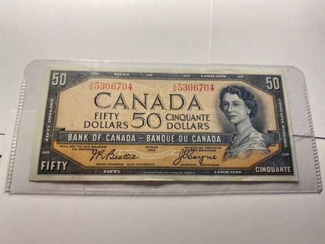 1954 Canadian 50 Dollar Bill