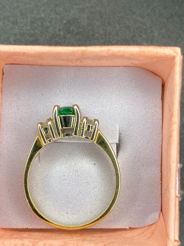 Ladies Diamond and Emerald Ring 14K Gold - photo 3