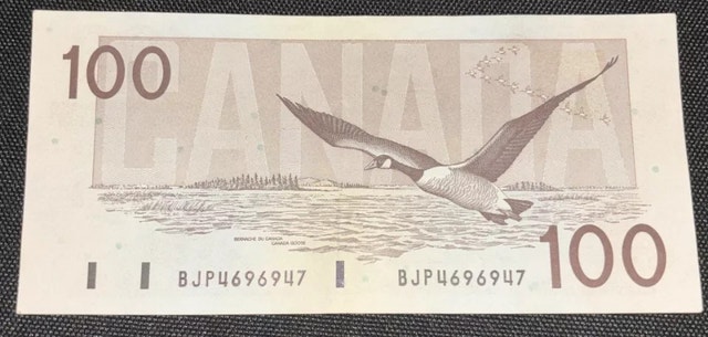 1988 Canadian 100 Dollar Banknote - photo 2