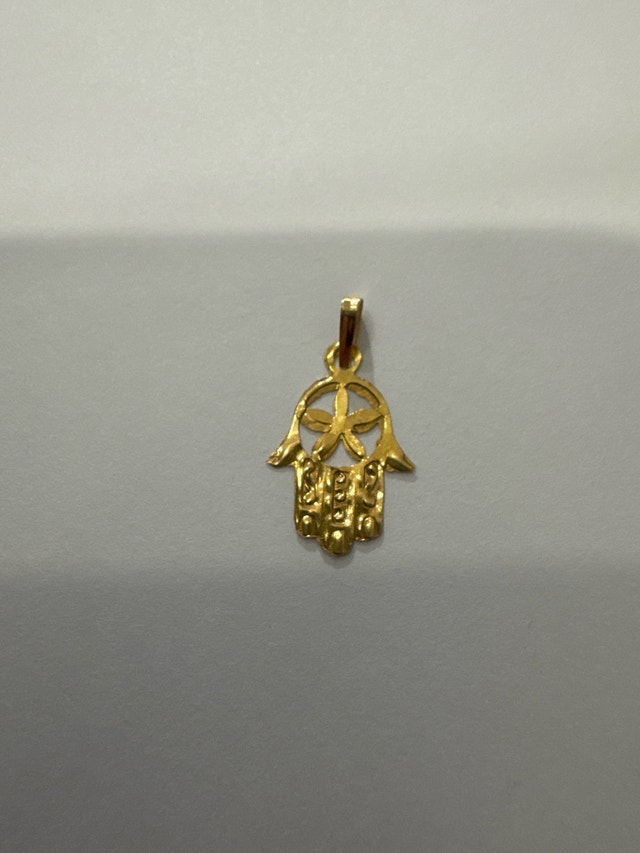 Gold Hamsa Pendant 10k gold 5mm by 20mm