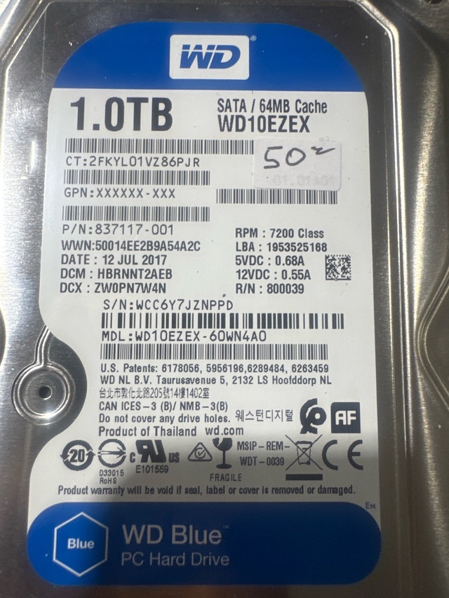 WD 1TB Hard Drive