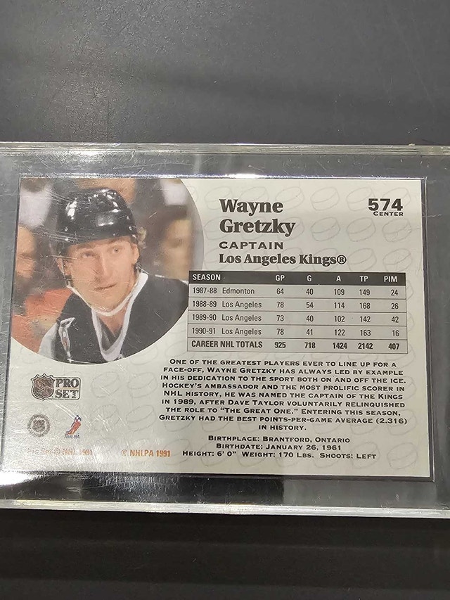 Wayne Gretzky Pro Set Card - photo 2