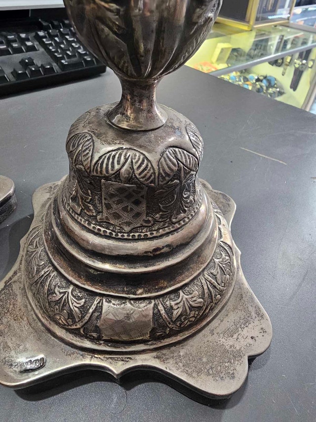 TWO SILVER CANDLESTICKS RUSSIAN 1890 - photo 2