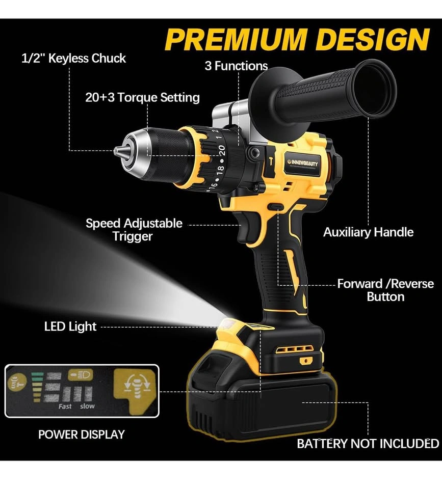 Cordless Brushless Drill with Handle - photo 3