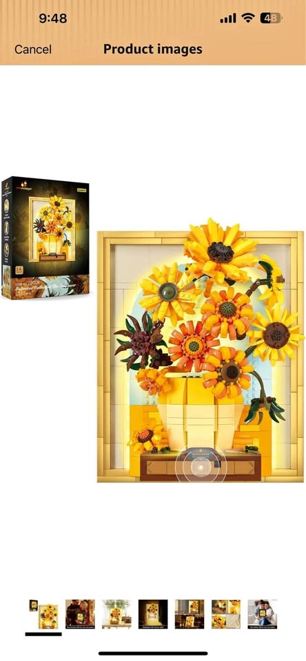 Flowers Sunflower Building Sets for Adults with Lights