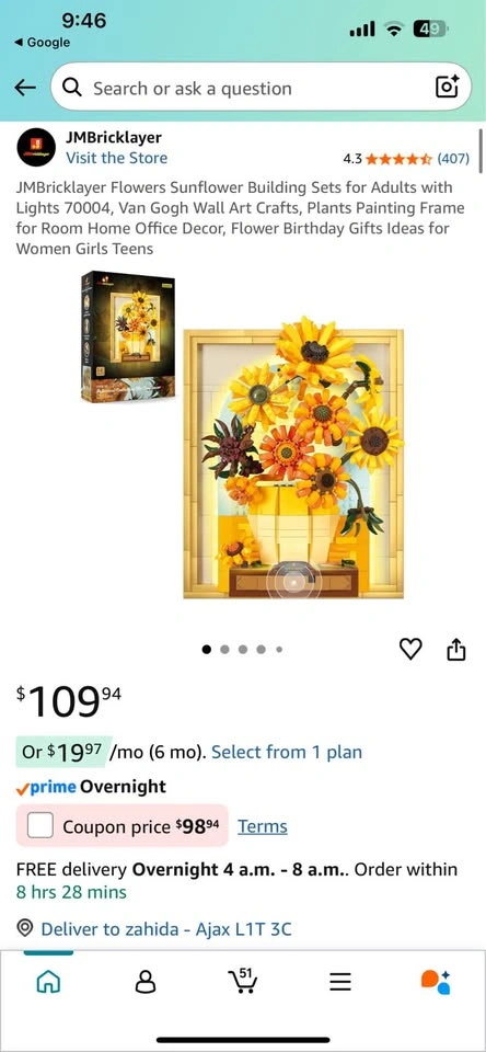 Flowers Sunflower Building Sets for Adults with Lights - photo 2