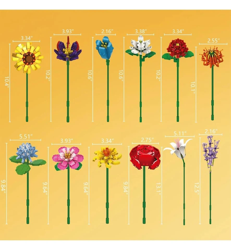 SIENON Flower Bouquet Building Set - 1009 PCS - photo 4
