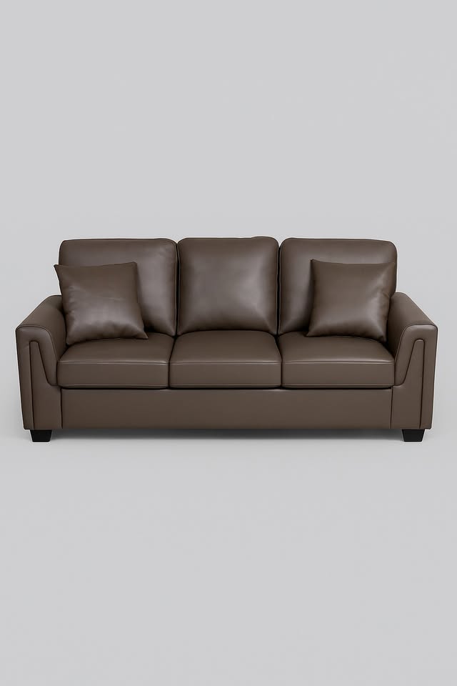 Leather Sofa Set 3 + 2 with 4 Pillows — Brand New - photo 2