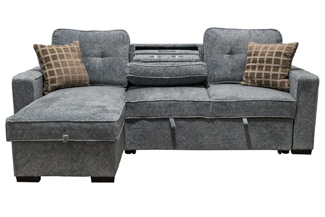Light Grey Reversible Sofa Bed with Storage - photo 4