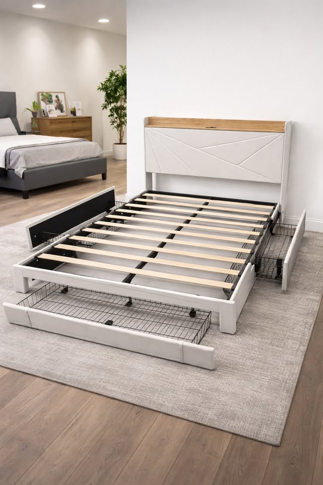 Queen Size Smart Storage Bed Frame w/ USB, Type-C & Power Outlet - photo 3