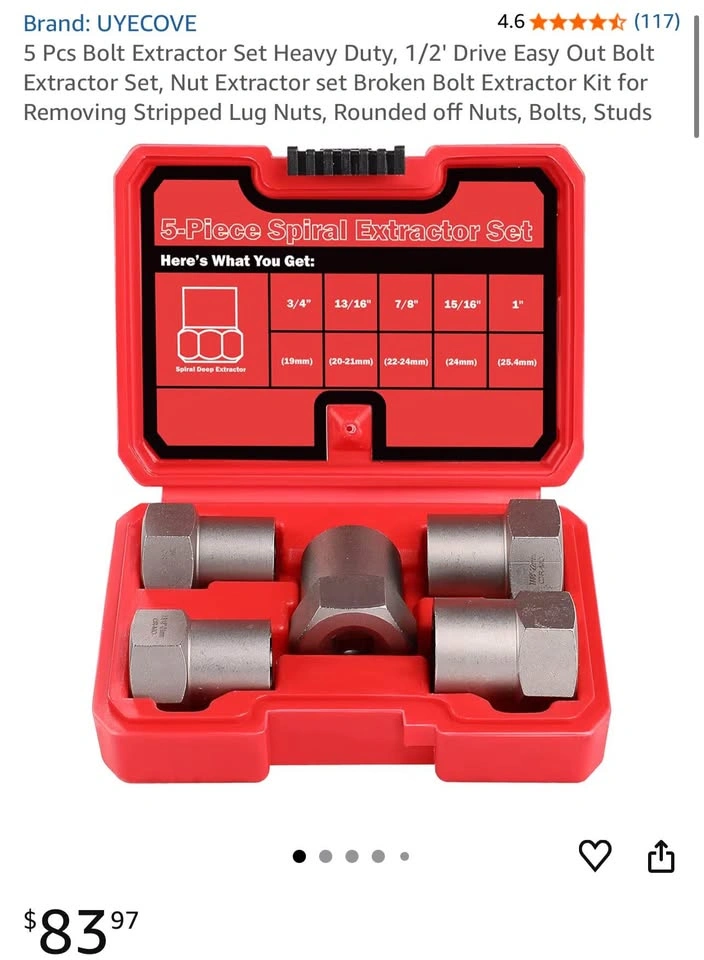 5 Pcs Bolt Extractor Set Heavy Duty - photo 2