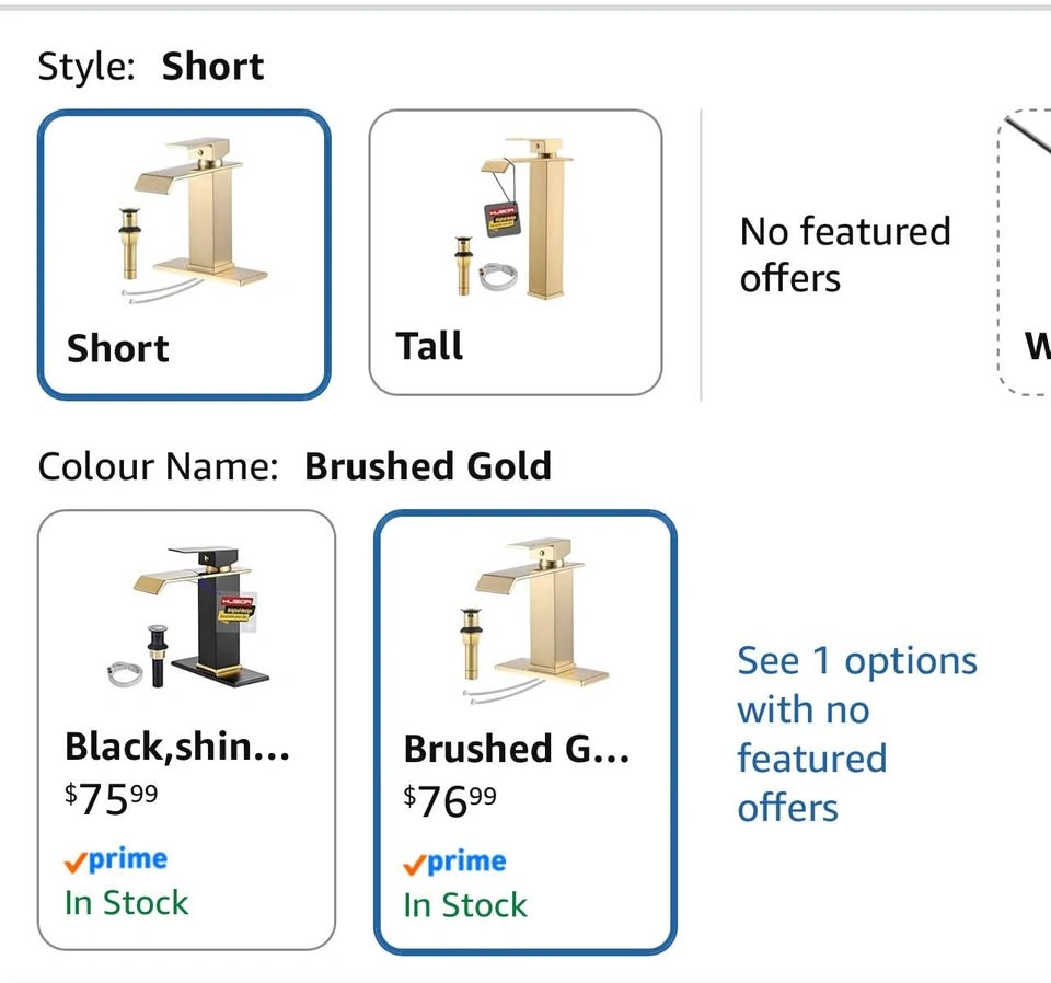 Brushed Gold Waterfall Bathroom Faucet - photo 2